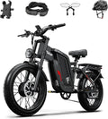 Vélo électrique adulte double moteur 52V, autonomie 90 km, pneus larges 20 pouces
