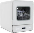 Mini Lave-Vaisselle YOURLITE Compact 3 Couverts, 7 Programmes, Sans Raccordement d'Eau, LED et Commande Tactile, Blanc