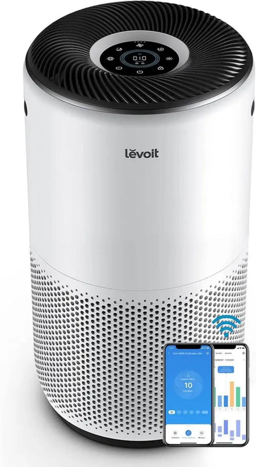 Purificateur d'air LEVOIT Core 400S WiFi, HEPA, Compatible Alexa, Capteur PM2.5, Surface 83m², CADR 400m³/h