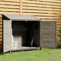 Abri de Jardin en Bois de Sapin Anthracite 102x52x112 cm avec Porte
