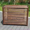 Coffrage en Bois pour Climatiseur Extérieur avec Support à Fleurs - Grille de Protection Élégante
