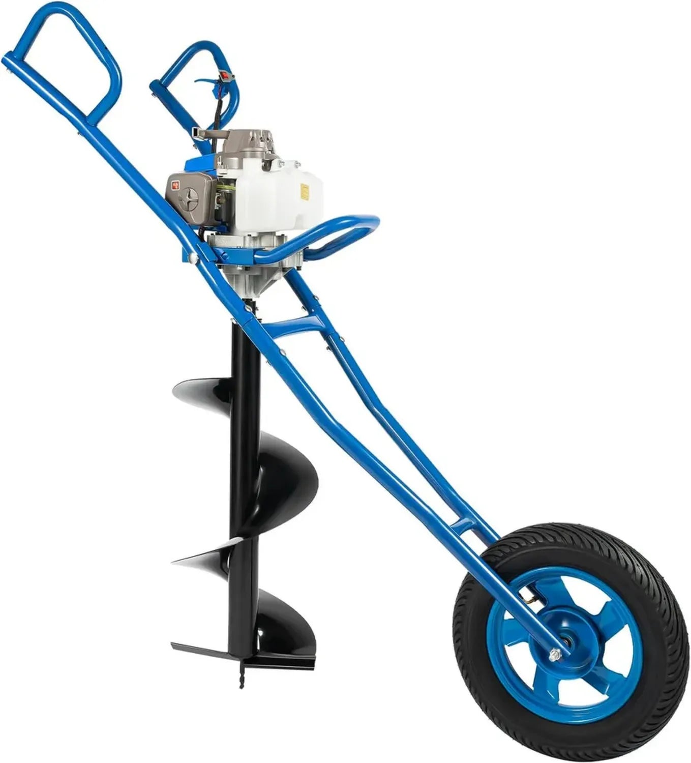Foreuse Thermique 63cc avec Chariot et Mèche 30 cm, 8800 tr/min pour Jardinage et Agriculture
