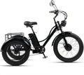 Tricycle Électrique Adulte 24' avec Panier et Écran LCD, 200 Kg Capacité, Noir