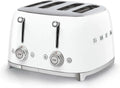 Smeg Grille-pain 4 tranches, Décongélation, Chauffage et Bagel, Blanc