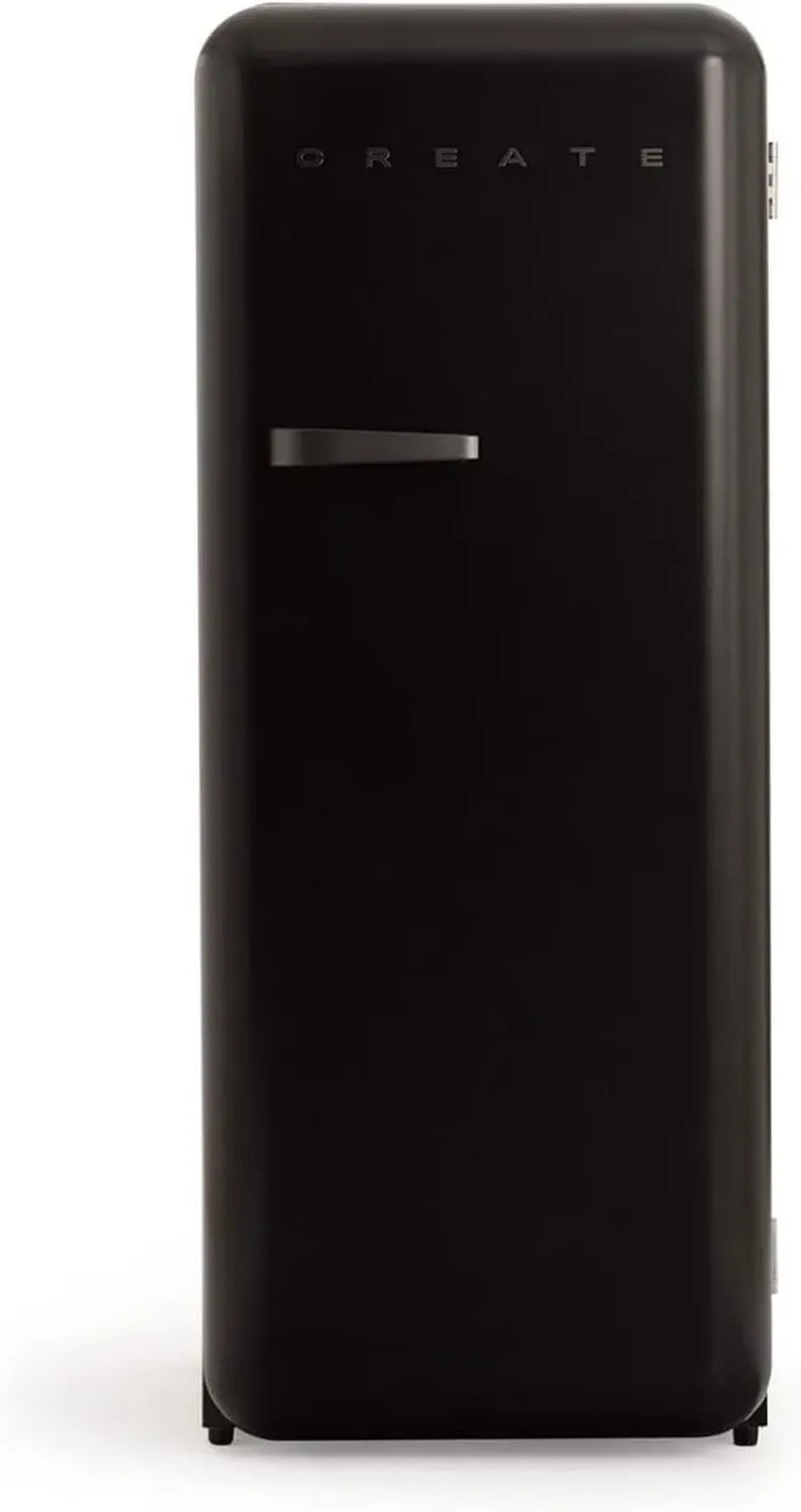 Réfrigérateur Rétro 150 cm Noir avec Congélateur, Faible Consommation, Thermostat Réglable, 281L
