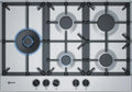 Plaque de Cuisson à Gaz Indépendante Neff N 70, 75 cm, Brûleur Wok, Sélection de Flamme, Bouton de Commande, Inox