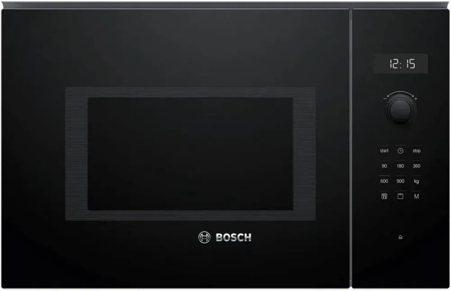 Four à micro-ondes encastrable Bosch Série 6, 900W, 25L, auto-cuisson, noir