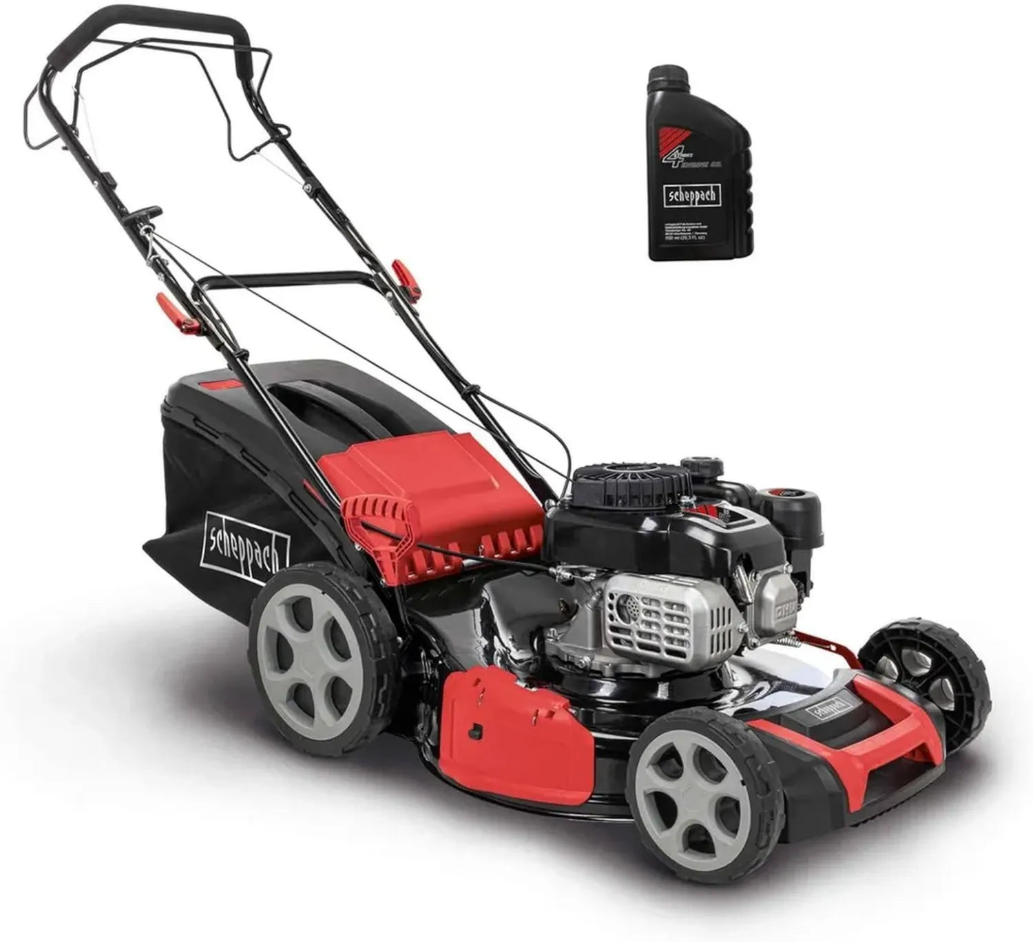 Tondeuse à Gazon Thermique Scheppach MS180-51 - 51 cm - Puissant Moteur 4 Temps - Idéale pour Jardins jusqu'à 1600 m²