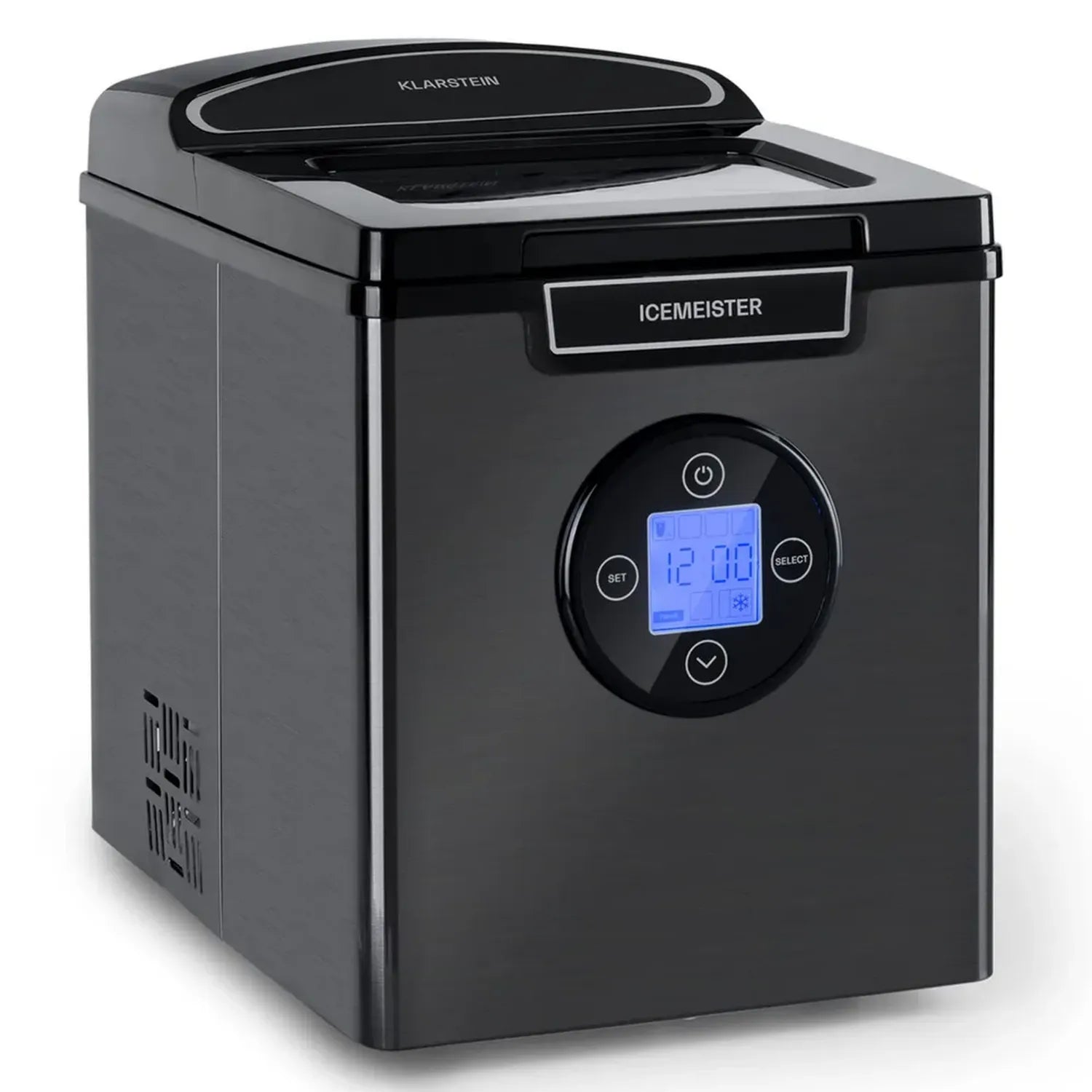 Klarstein Machine à Glaçons 1,8L, 12kg/24h, 3 Tailles, Écran LCD, Autonettoyage