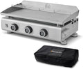 Plancha Gaz Inox 3 Feux Silvia IIG Evo - 7,95 kW - Plaque 67x34 cm avec Housse