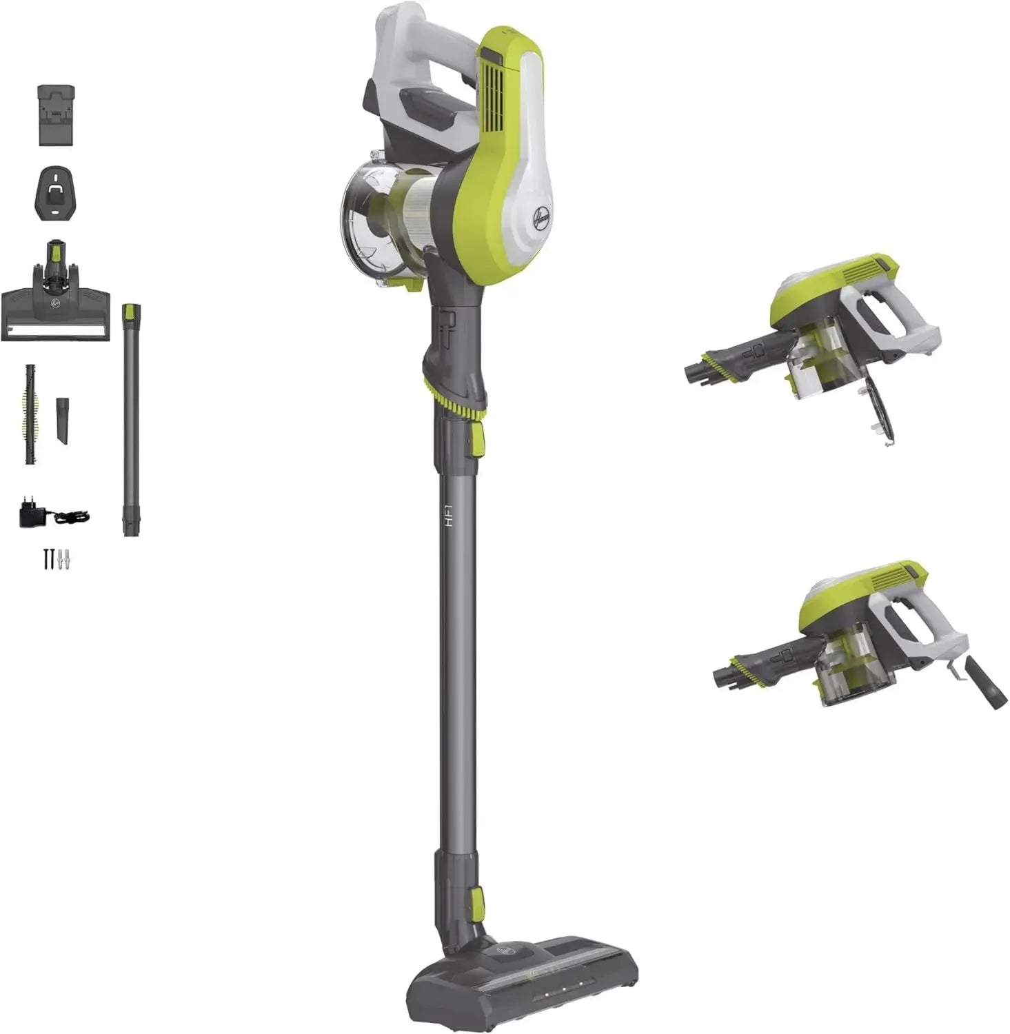 Aspirateur Balai sans Fil Hoover HF110H, 22V Puissant, Capacité XL 0.9L, Autonomie 40 Min, Vidage Rapide, Fonction Park & GO, Brosse LED Électrique, Multi-Surfaces et Suceur Plat