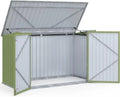 Abri de Jardin Métallique Vert Olive avec Serrure, Rangement Polyvalent pour Vélos, Outils, Déchets