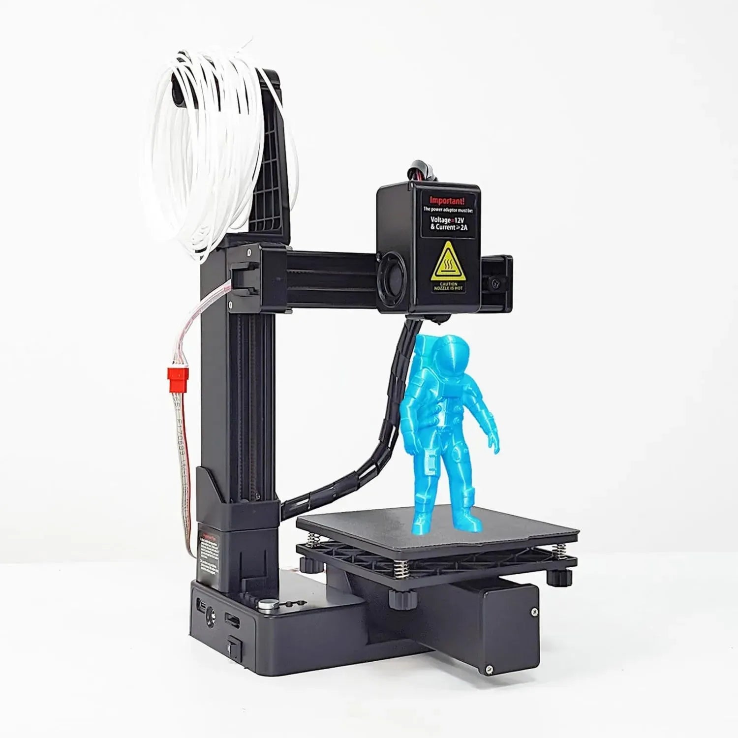 Imprimante 3D Compacte FDM pour Débutants, 10x10x10 cm, Compatible PLA/TPU, Plateforme Solide, Prise UE
