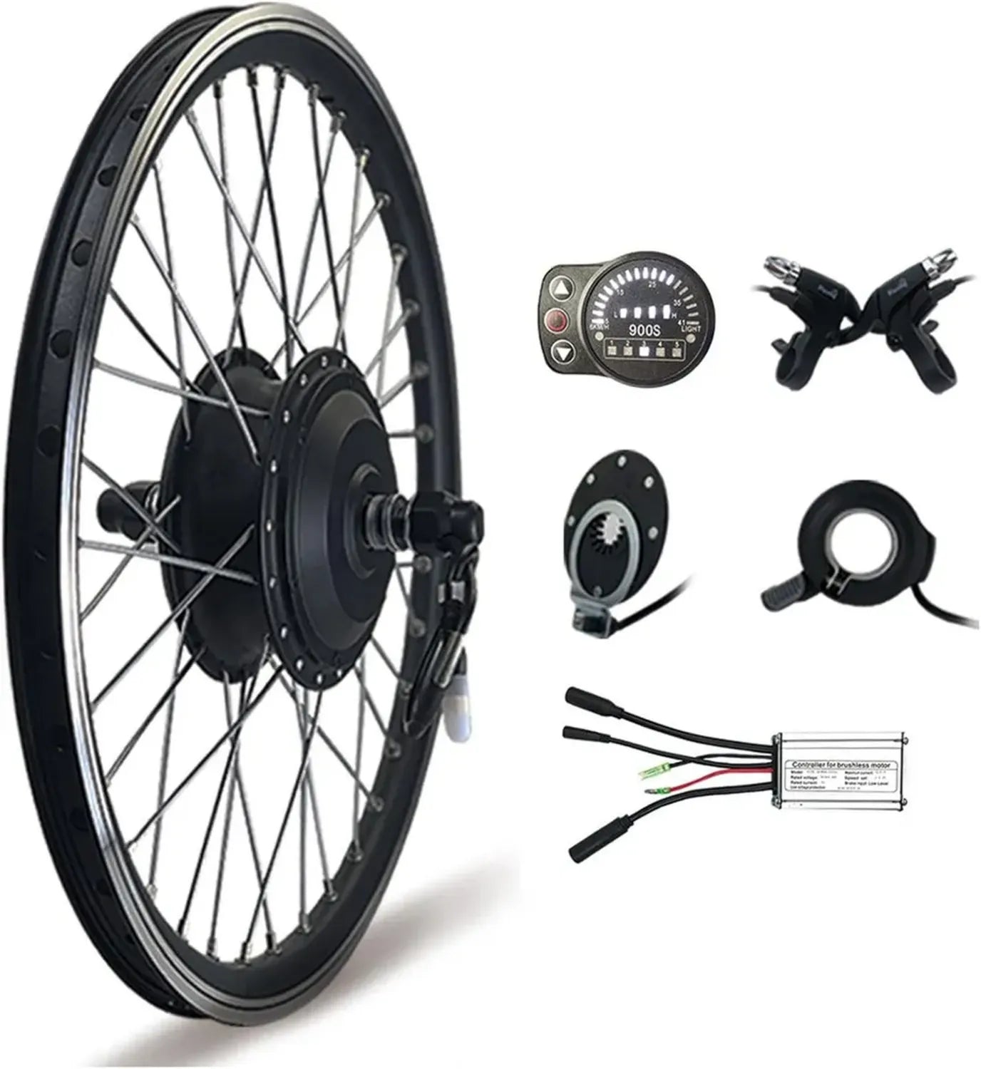 Ensemble de Conversion Vélo Électrique, Moteur de Moyeu Intégré, Roue Avant 700C, Options de 20 à 29 Pouces, Moteur 48V 250W ou 500W