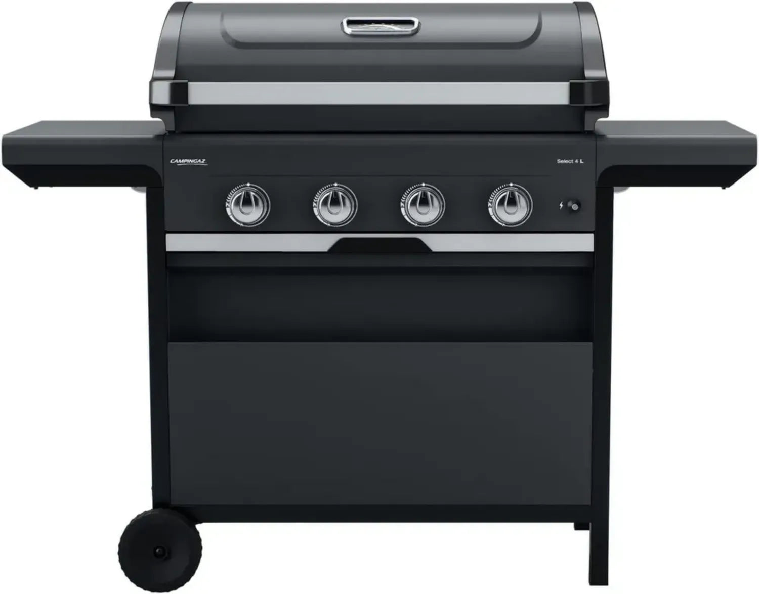 Barbecue à Gaz Campingaz 4 Brûleurs Inox, Thermomètre, InstaClean, Récupérateur de Graisse, Étagères Latérales