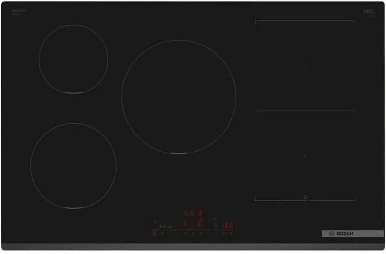 Plaque à Induction Bosch Série 6, 5 Zones de Cuisson, 80 cm, Noir