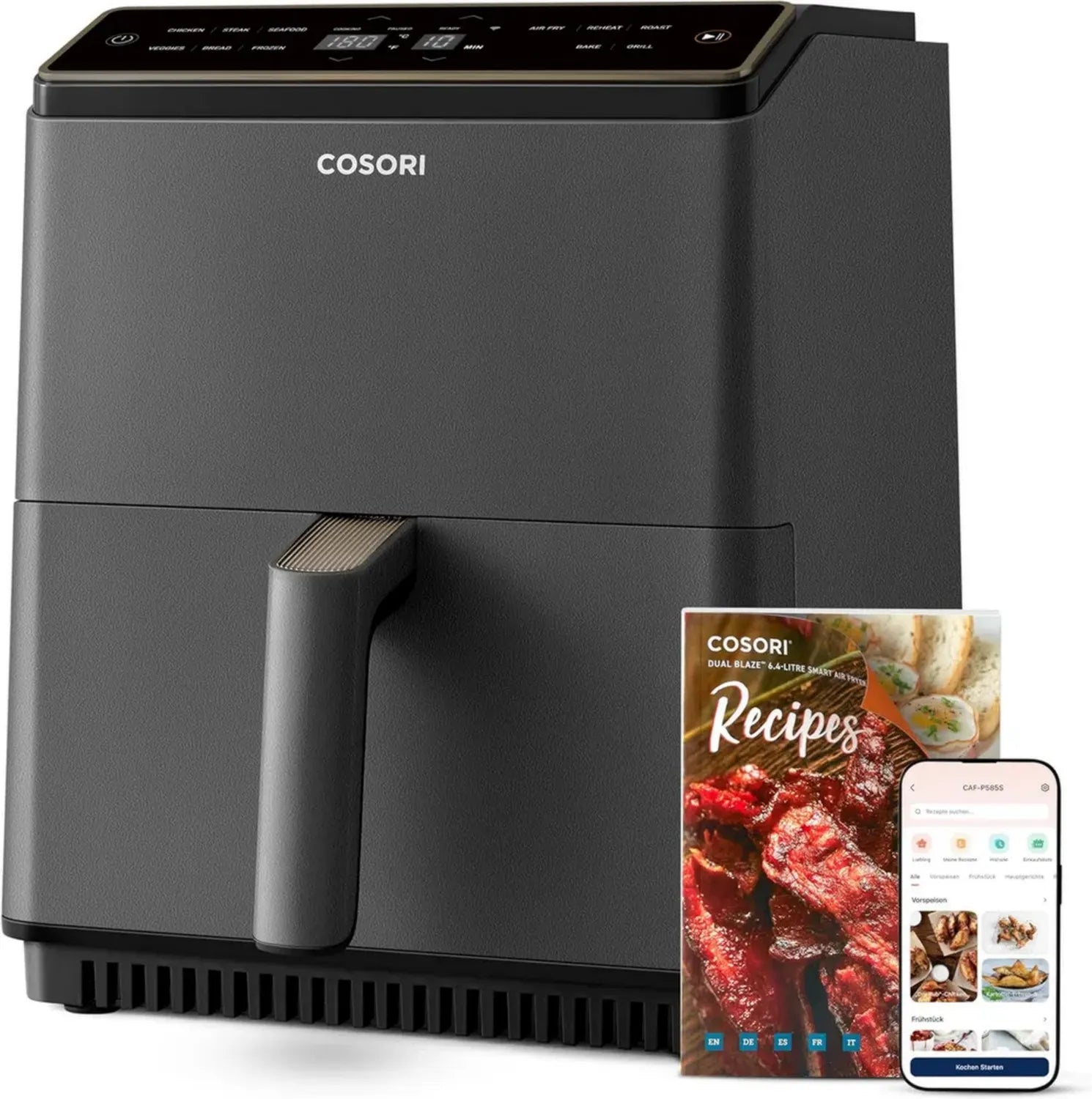 Friteuse à Air COSORI Dual Blaze, WiFi 6,4 L, 11 Fonctions: Pâtisserie, Grill, Poulet, avec 80+ Recettes