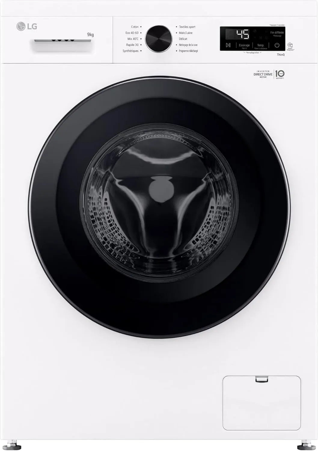 Machine à laver frontale LG 9kg, technologie avancée