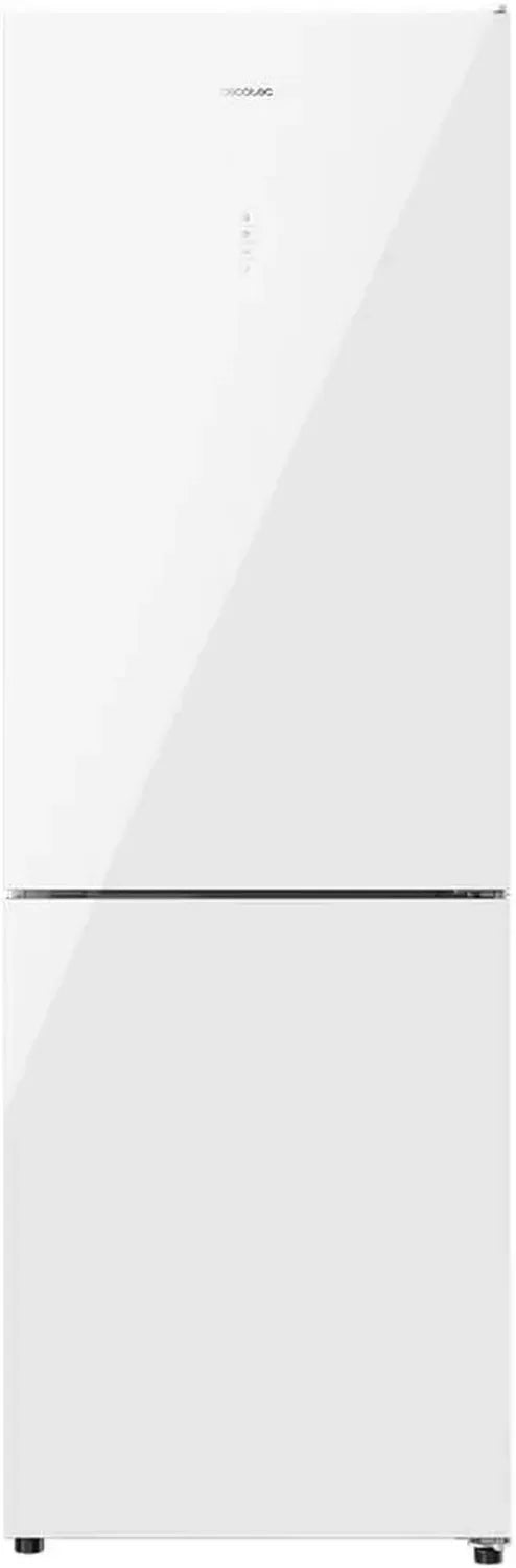 Réfrigérateur Combiné Cecotec 322L - Design Verre Blanc, Inverter Plus, Multi Air Flow, No Frost, 185x60cm