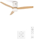Ventilateur de Plafond Silencieux 132 cm avec Lumière et Télécommande, 6 Vitesses, Fonction Été Hiver