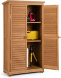 COSTWAY Abri de Jardin en Bois, Toit Asphalté, Portes Sécurisées, Armoire Extérieure en Sapin Imperméable