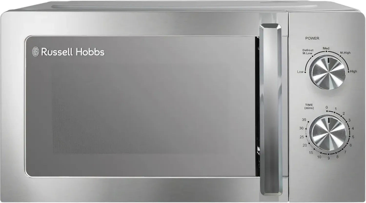 Micro-ondes Inox 20L 800W Russell Hobbs - 5 niveaux, décongélation, nettoyage facile